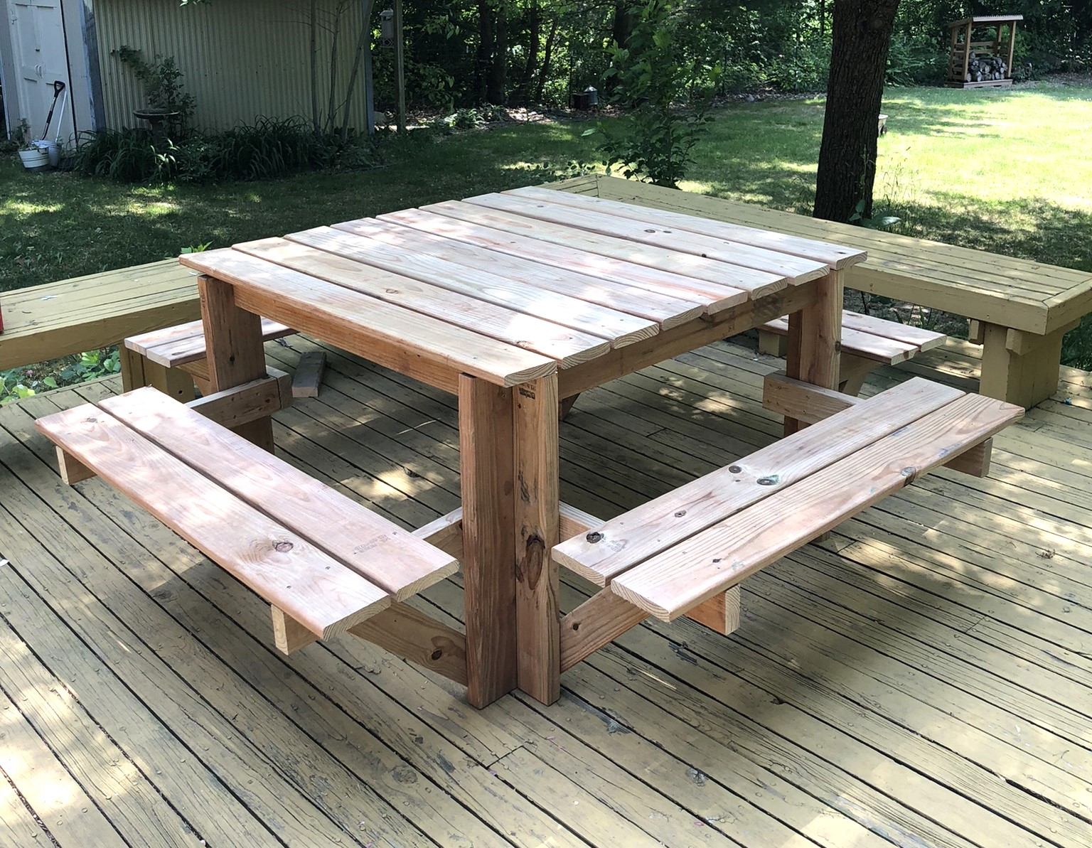 Square Picnic Table using Deck Boards Ana White